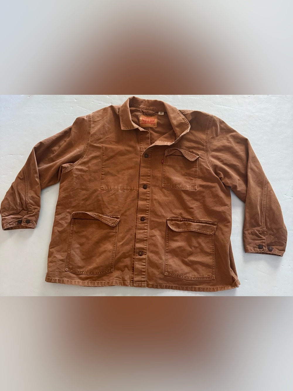 LEVIS Men’s Chore Field Jacket Utility Coat Brown Workwear Rancher Canvas Cotton